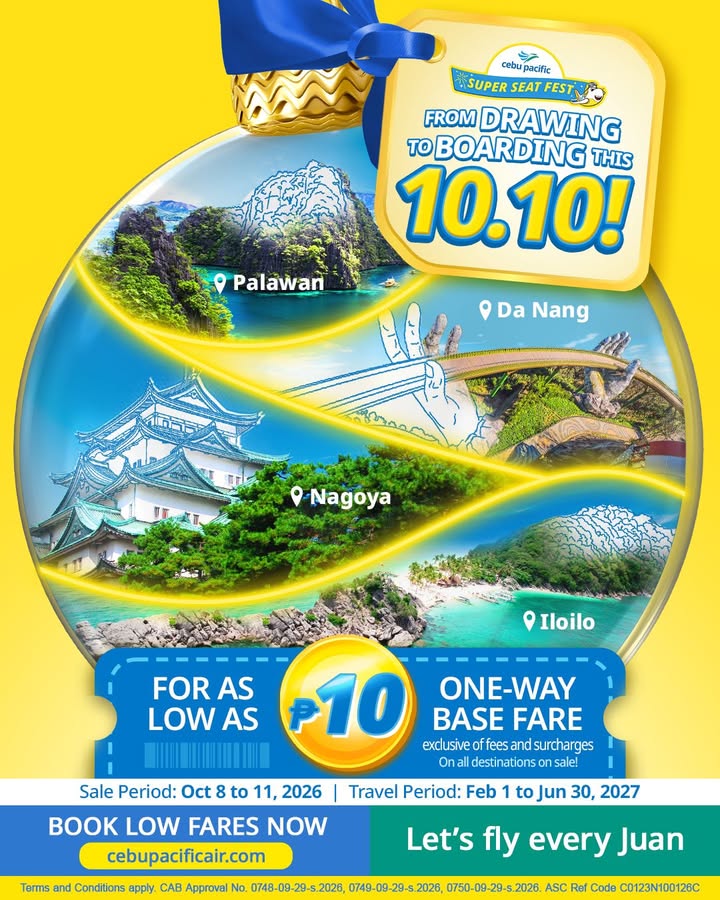 Cebu Pacific rolls out 10.10 Seat Sale